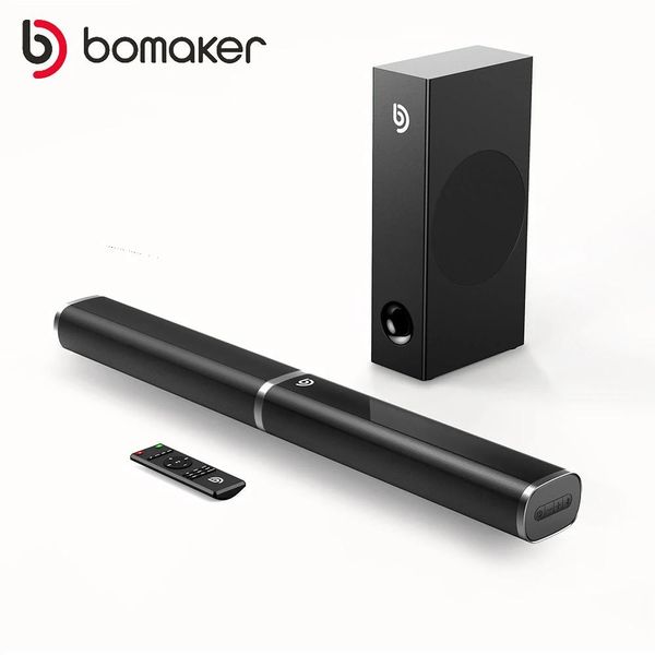 Soundbar Bomaker 190W 2.1 TV Soundbar Home Theatre System Bluetooth en haut-parleurs Sound Bar Subwoofer Support Optical AUX HDMI En haut-parleur