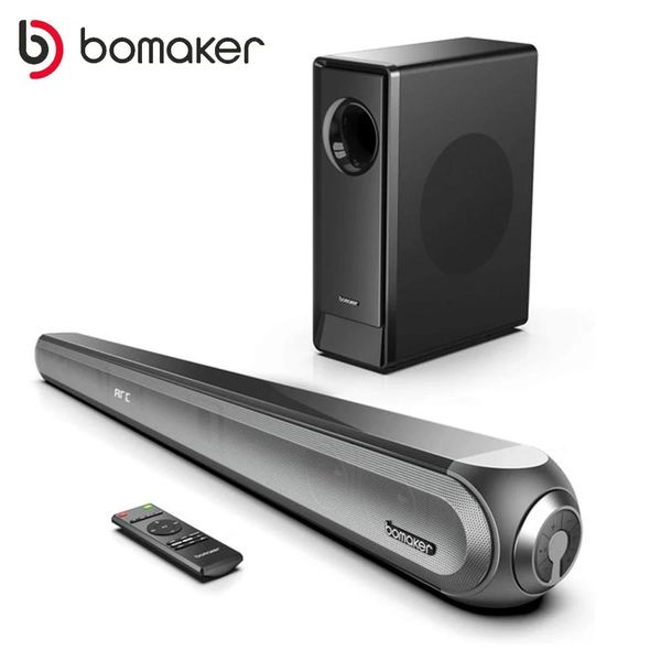 Barra de sonido BOMAKER 240W 2.1 TV Barra de sonido Altavoz Cine en casa Altavoz Bluetooth Subwoofer Dolby Sistema de sonido envolvente 3D Altavoces de barra de sonido