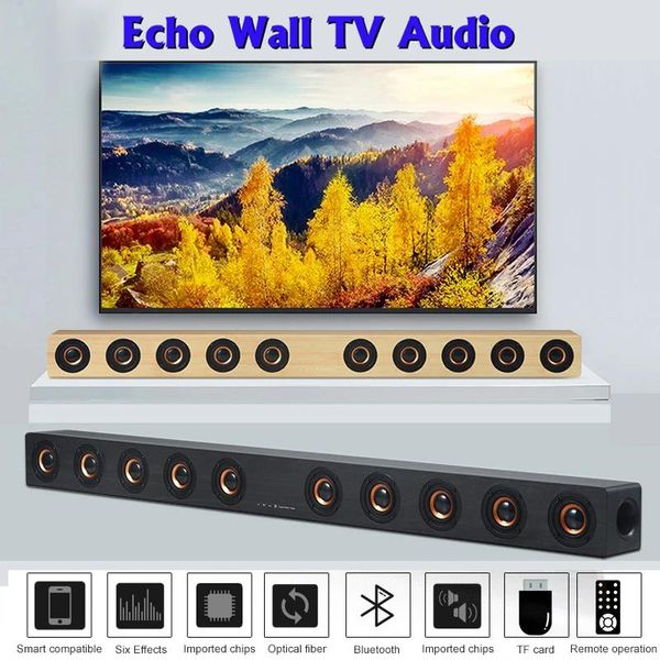 Barra de sonido Cine en casa Altavoz Bluetooth de madera 8+2 Woofer Echo Wall Barra de sonido para TV Caja de sonido Subwoofer Sistema de sonido envolvente estéreo HIFI