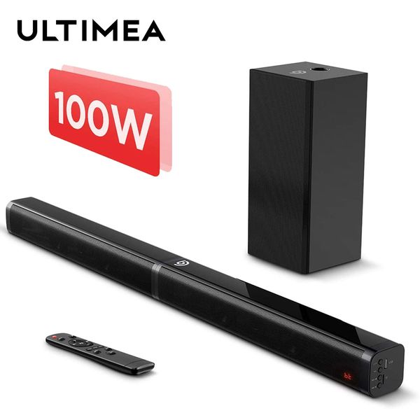 Soundbar Ultimea 100W TV Soundbar 2.1 Bluetooth en haut-parleur 5.0 Home Theatre System 3d Surround Sound Bar télécommande avec subwoofer