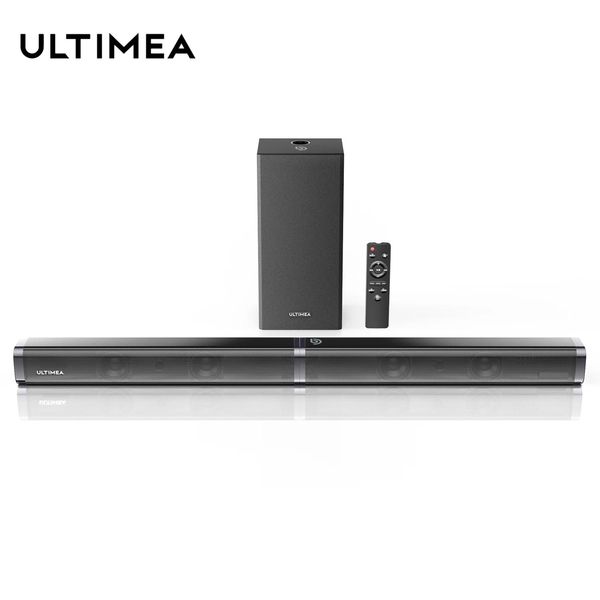 Barra de sonido ULTIMEA 100W TV SoundBar 2.1 Altavoz Bluetooth 5.0 Sistema de sonido de cine en casa Barra de sonido envolvente 3D Control remoto con subwoofer