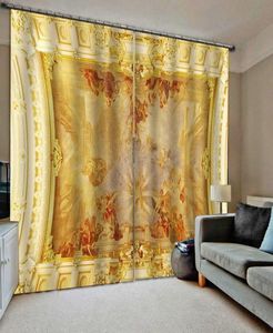 geluiddichte winddichte gordijn European 3d Curdains Angel Design Curtains for Living Room Slaapkamer Goudgordijnen5985678