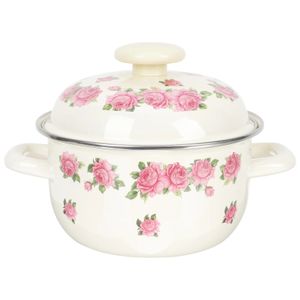 Soep Voorraad Potten 16 Cm Multiuse Creatief Emaille Kookgerei Diepe Pot Soeppan Met Deksel Klein Voor Koken Voor thuis 231213