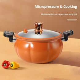 Pots à soupe 5L citrouille Micro pression Pot Type domestique multifonctionnel antiadhésif cuisinière à gaz universel 230901
