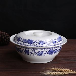 Soep Stock Potten Jingdezhen 9 inch ronde keramische soeppot met deksel Bot China Tasreis Creative Huishouden Soep Bowl 221203