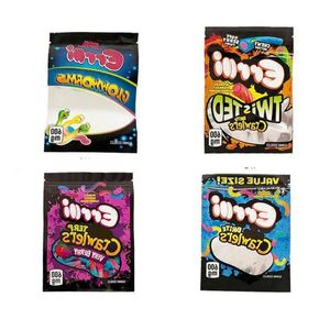 Sour Brite Crawlers Twiste BAG 600 mg Ver refermable Kies Mylar Package Gtstp