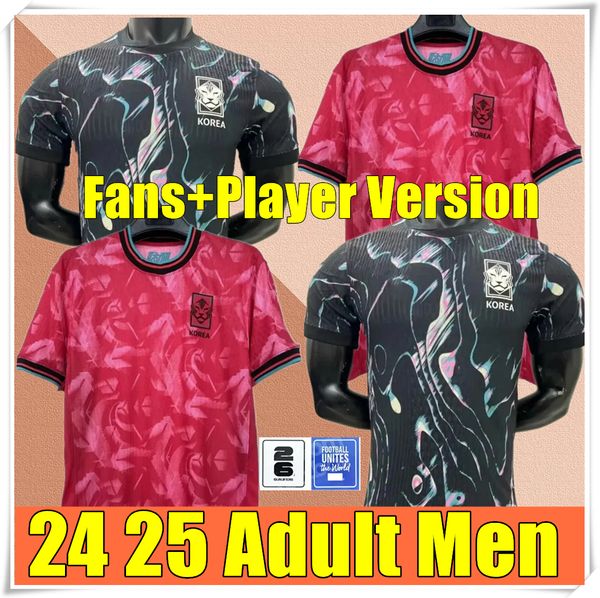 2024 2025 Maillots de football en Corée du Sud Soccer Red Black Son Hwang Kim Hwang Lee Team National 24 25 Kit de football Men Kid Kit Set Home Away Men Uniforme Fan Player Version