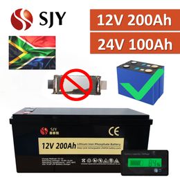 Afrique du Sud Nouveau LifePO4 12V 24V 48V 100AH 200AH Lithium Battery Pack avec LCD / Charger