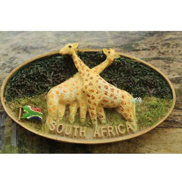 Afrique du Sud Touriste Voyage Souvenir Girafe 3D Résine Décoratif Réfrigérateur Aimant Artisanat CADEAU IDÉE