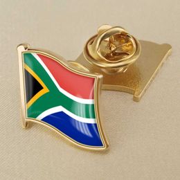 Broche de gota de resina de cristal con bandera sudafricana, insignias de bandera de todos los países del mundo