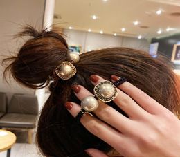 Corée du Sud Dongdaemun Perle Nouveau Simple Ins Strass Corde À Cheveux Célébrité Internet Même Haut De Gamme Chignon Bandeau Accessoires De Cheveux7112741