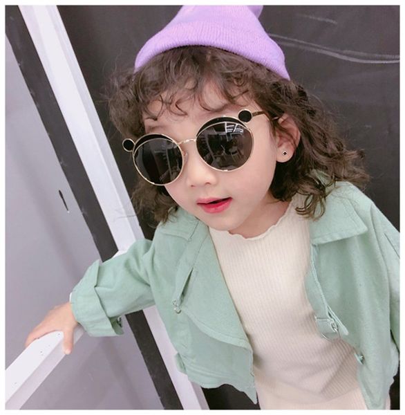 Corea del Sur Nueva lente redonda Gafas de sol para niños Venta al por mayor Gafas de sol para niños Marco de metal Guapo Lindo Gafas para niños más vendidas