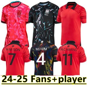 Zuid-Korea voetbaltrui NIEUW 2024 2025 HEUNG-MIN ZOON KANG IN LEE NATIONALE TEAM 24 25 voetbalshirt Men Kids Kit Set Home Away Men Uniform Red Black Fan Player versie 888