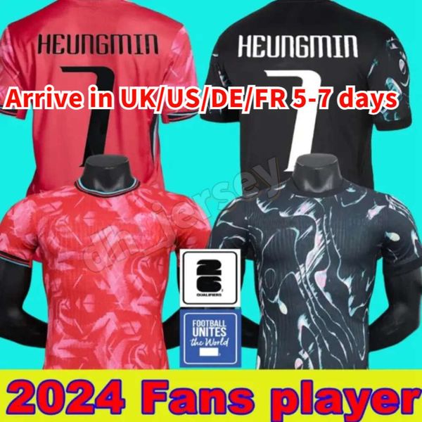 CORÉE DE SOCCER SOCCER NOUVEAU 2024 2025 Heung-Min Son Kang dans Lee National Team 24 25 Kit Kit Kid Kit Kit Ret Home Away Men Uniforme Black Red Black Fan Player