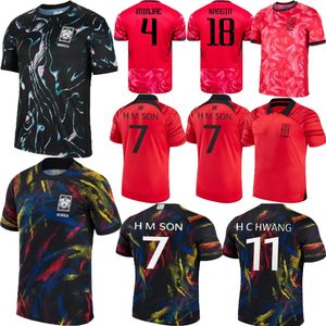 Corée de football de Corée du Sud Nouveau 24 25 Heung-Min Son Kang dans Lee National Team 24 25 Football Shirt Men Player Versiont Home Away Hot Selling Men Uniform Black Black Jersey