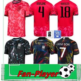 Jersey de fútbol de Corea del Sur New22 23 24 25 Heung-Min Son Kang en Lee Equipo nacional 2024 2025 Camisa de fútbol Men Kits Kits Home Away Men Uniform Red Black Fan Player Versión