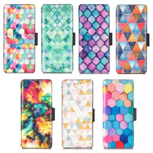 Wallet telefoonhoesjes voor Samsung Galaxy Z vouw 4/3 3D kleurrijk schilderen pu lederen sterke magnetische flip -standstand deksel met kaartslots