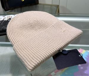 Chapeau tricoté en laine sud-coréen pour femmes, étiquette de lettrage brodée, pull-over, automne et hiver, chapeaux simples, chapeau froid, vente en gros