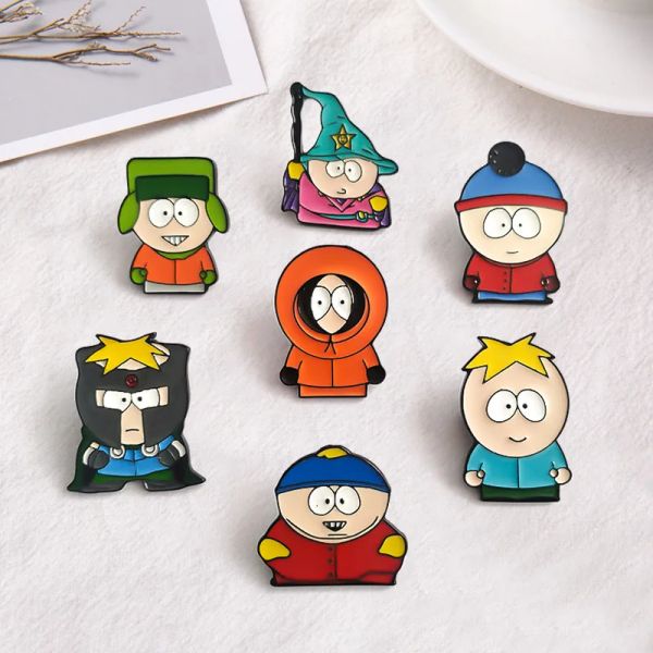 Broche de personnages de South Park, jeux de films d'anime mignons, épingles en émail dur, collection de broche de dessin animé en métal, sac à dos, chapeau, collier, BadgesZZ