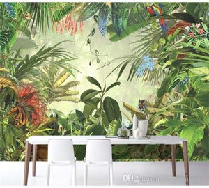 Fond d'écran de style Asie du Sud-Est Forein tropical Forest Banana Forets Green Forest Restaurant salon Room