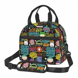 Southpark Citations Grands sacs à lunch isolés thermiques avec bandoulière réglable Sac de nourriture portable Cooler Boîtes à lunch thermiques Q9N0 #