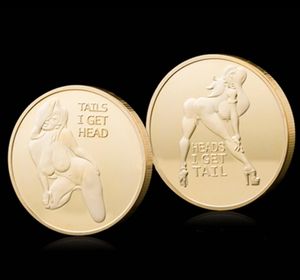 Souvenir Coin Craft Russian Sexy Girl Woman Get Tails Head Gilded Love Love Romantic Gold Poled Badge Collection5293720