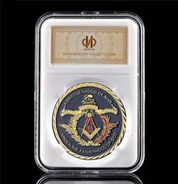 Souvenir Coin Brotherhood European Masonic Masonry Craft 1oz Gold plaqué Collectible Token Physical WPCCB Box6818550