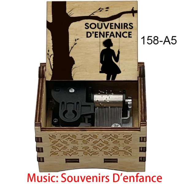 Souvenirs d'Enfance Tenter Up Music Box Famous Piano Music 18 Remarque Mouvement Kids Amis Amis d'anniversaire Mignon Cadeau Home Office Décoration