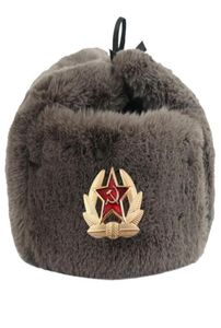 Badge soviétique Chapeaux de trappeur en laine lei CAP LEI CAP OUTDOOR CHORD plus épais velours homme femme hiver oreille chaude chaude hatte ushanka63284635837504