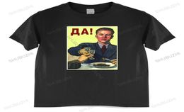 T-shirt avec affiches de propagande de l'union soviétique, alcool, Vodka, homme russe, manger de la nourriture, grand Design, impression numérique, 2208097787311