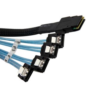 Mini SAS to SATA Cable Dada Transfer Mini SAS 4i SFF-8087 36P 36-Pin Male to 4 SATA 7-Pin Splitter Adapter Cable 0.5meters