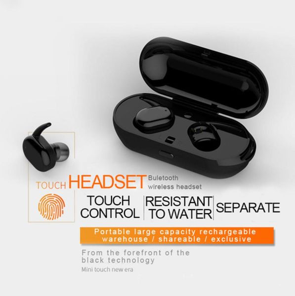 SOvo S9100 Touch Control Mini Twins Earbuds TWS Écoute étanche Bluetooth Hands avec boîte de chargement pour smartphone3891834