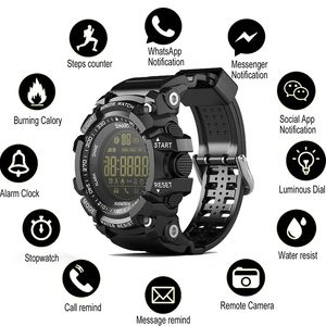 SOVO SG10 Relógio Bluetooth EX16 Relógio Inteligente Notificação Controle Remoto Pedômetro Relógio Esportivo IP67 À Prova D' Água Relógio de Pulso Masculino