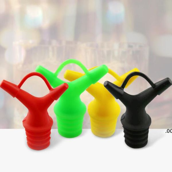 Bouteille d'huile de soja Silicone Double bouche bouchon de bouteille Sauce au vin Verser liquide buse accessoires de cuisine CCB9107