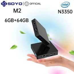 SOYO M2 Mini PC Intel Celeron N3350 procesador Windows 10 4K 6GB 64GB USB BT4.0 M.2 ranura 1000M AC Wifi 240104