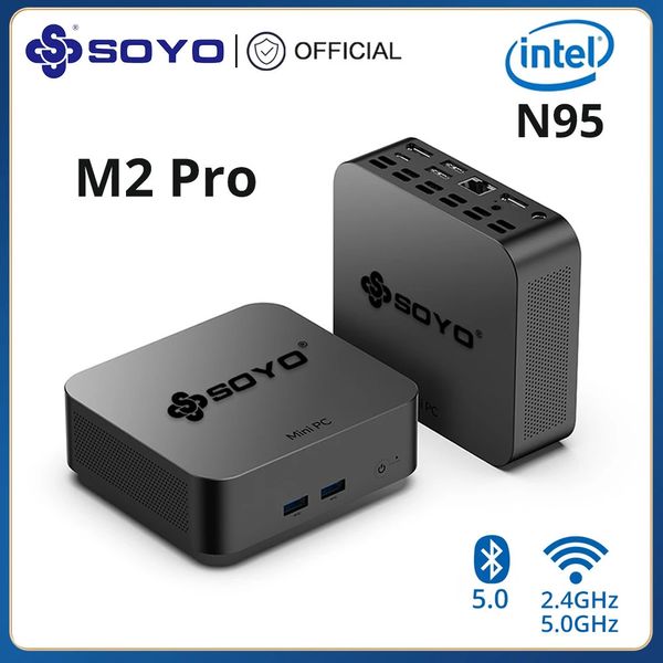 SOYO M2 Pro Mini PC Portable Intel N95 CPU DDR4 8/16GB RAM 256/512G M.2 SSD Windows11 Pro HDMIDP pour ordinateurs de bureau 240104