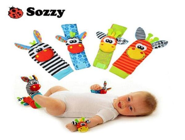 Sozzy brinquedo do bebê meias brinquedos do bebê presente de pelúcia jardim bug chocalho pulso 3 estilos brinquedos educativos bonito brilhante color5505131