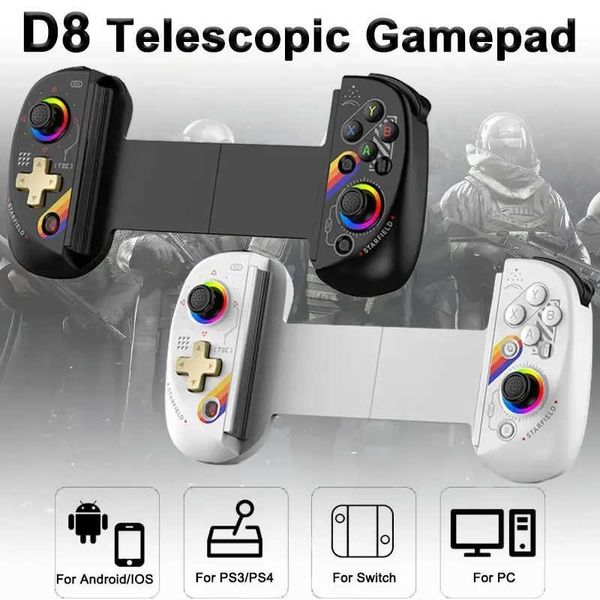 SP D8 Contrôleur de tablette de tablette RGB pour Switch Gaming Bluetooth Stiring Joystick pour P3 P4 Android iOS Gaming Board J240507