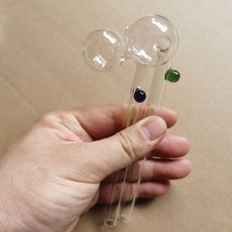 Sp logo tuyaux en verre incurvé tuyaux de brûleur à huile d'origine 14 cm en verre de qualité transparente tube à la main pour concentré de cire