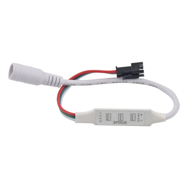 Contrôleur SP002E 3key DC5-12V LED RGB pour WS2811 WS2812B UCS1903 SK6812 APA102 Module de bande LED lumière DC ROUGE NOIR connecteur d'entrée de fil