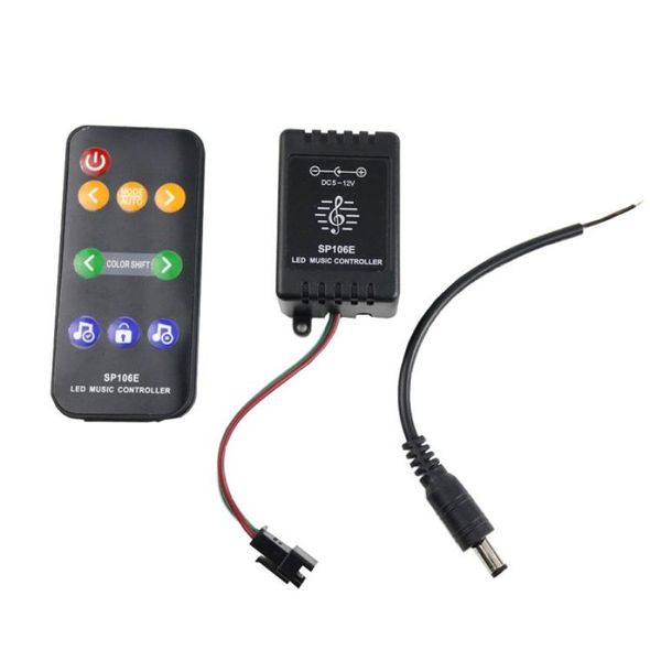 Controlador LED de música SP106E, 9 teclas, DC5V12V WS2811 WS2812B SK6812, cinta LED mágica, control de sonido digital 6907570