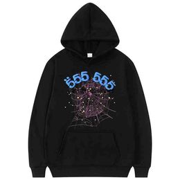 Sp5der 555555 Young Thug 100% katoen Creativiteit 5555 Angel Mode Nummer Hoodie van Vrouwen Hoogwaardige Web Spider Standaard Unisex Joggingbroek Losse