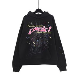 Sp5der designer zwarte hoodie heren luxe sweatshirt topkwaliteit sweatshirt jeugd pop modetrend losse hoodie met lange mouwen en print broek hoodie set man maat XL
