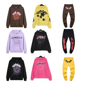 555 Spider Designer Hoodie Hip Hop Artist Spider Tracksuit Foam letters 555555 Pair of hoodies Pink Spiderman sweatpants