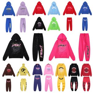 Sp5der Sweat à capuche pour hommes Sweat à capuche Spider Survêtement Pantalon de survêtement Jeune Thug Mode Streetwear Costume Sport Set Femme 555555 Mousse Imprimer Sweatshirts