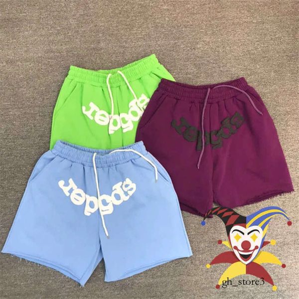 sp5der Short pour homme imprimé mousse Sp5der Young Thug 555555 Wed Short violet homme femme Spider Wed culotte surdimensionnée basket-ball court 360