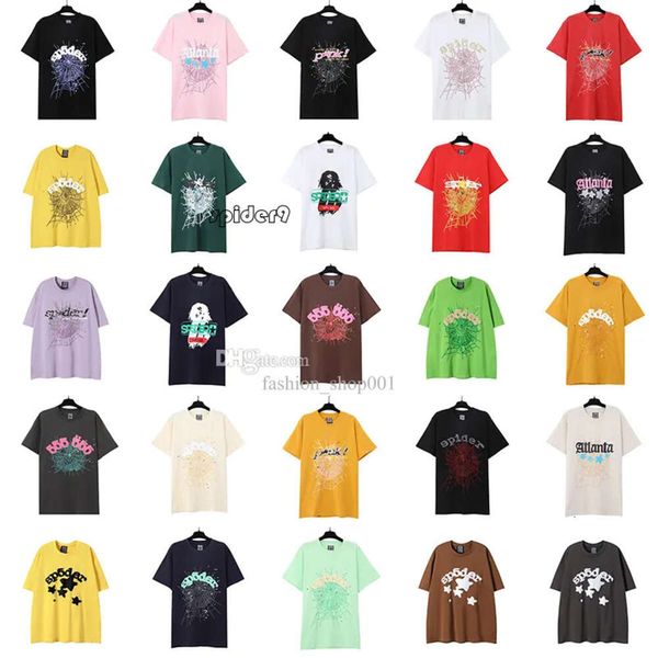 Camiseta de araña 5555555 Y2K Camas de araña Hombres imprimidos Hip Hop Fallow Sports Young Thug Wide Wishs Impresión de múltiples colores Camisetas Eursize S/M/L/XL