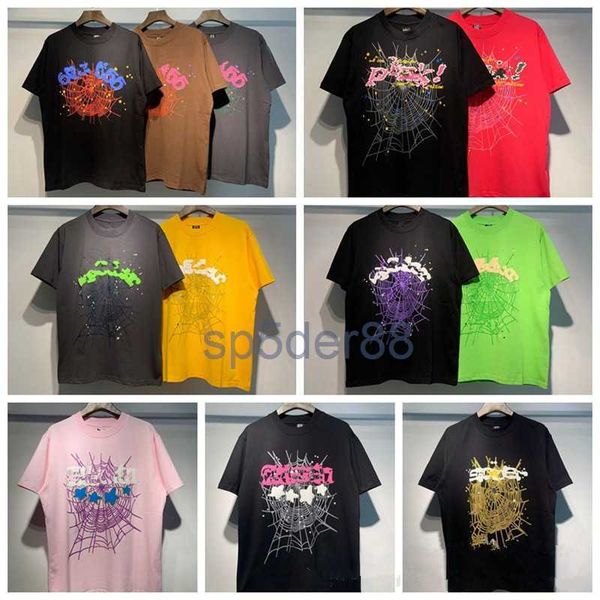 Sp5der Hommes T-shirts Europe France Hip Hop Jeune Thug Spider Mode Hommes 555555 T-shirt À Manches Courtes Femmes Sp5ders Vêtements Casual Coton T-shirts Polo QWY4