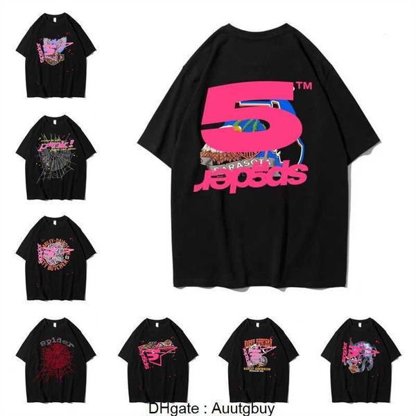 Camiseta sp5der para mujer, manga corta para hombre y mujer, ropa High Street Pike, Hip Hop, calidad espumosa, manga corta, talla europea XS-XXL UEY6