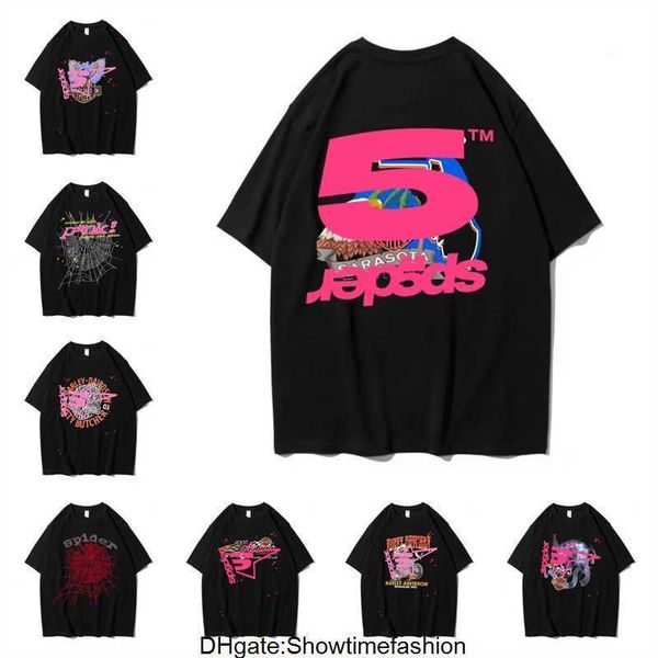 Camiseta sp5der de manga corta para hombre y mujer, ropa High Street Pike, Hip Hop, calidad espumosa, manga corta, talla europea XS-XXL 12WG